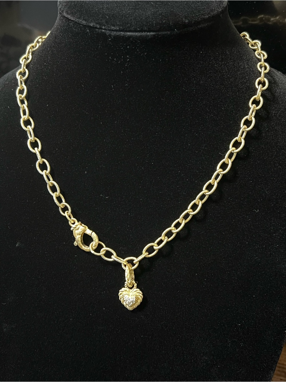 Judith Ripka Heart Charm necklace 20”